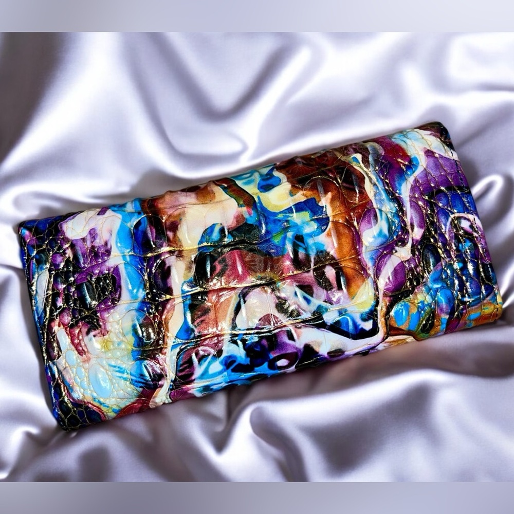 Colorful NWT Brahmin Leather VERONICA Wallet, Multicolored Euphoria - Picture 2 of 6